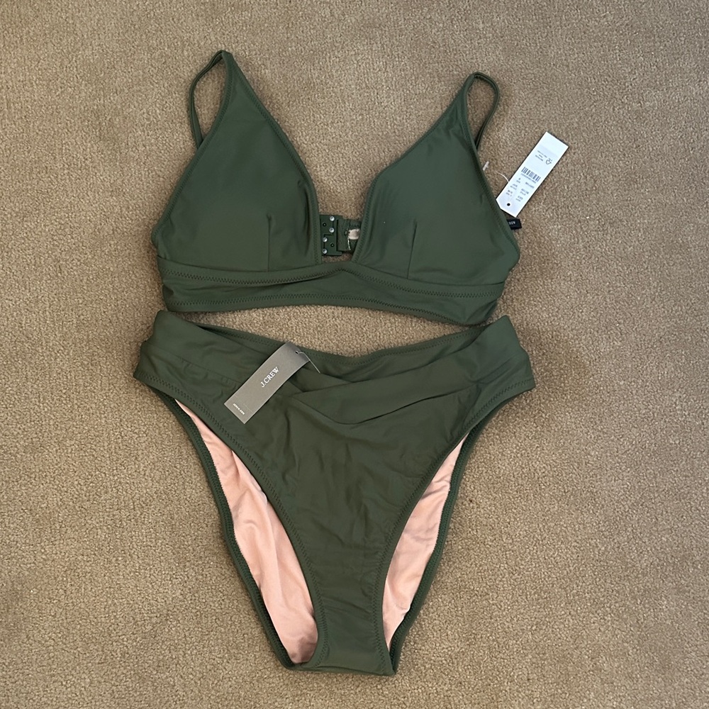 J. Crew Olive Green Two-Piece Bikini Set NWT